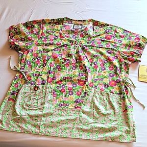 Mary Engelbreit super cute scrub top XL FUN. NEW WITH TAG.